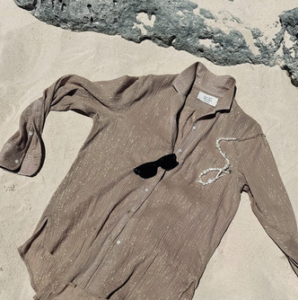 Plissé Beach Shirt in Drift