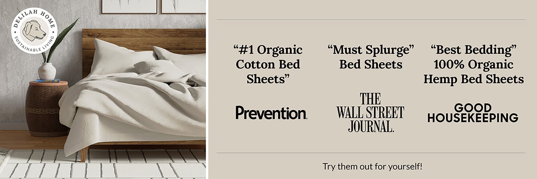 Delilah Home 100 Organic and Vegan Certified Hemp Bed Sheet Collection