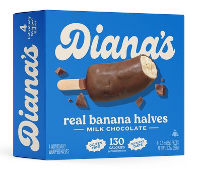 Milk Chocolate Covered Frozen Banana Halves (4-Pack)
