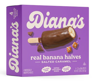 Salted Caramel Frozen Banana Halves (4-Pack)