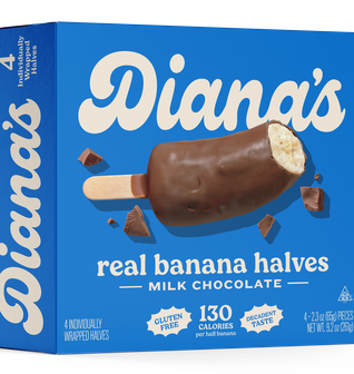 Milk Chocolate Covered Frozen Banana Halves (4-Pack)