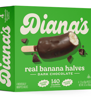Dark Chocolate Covered Frozen Banana Halves