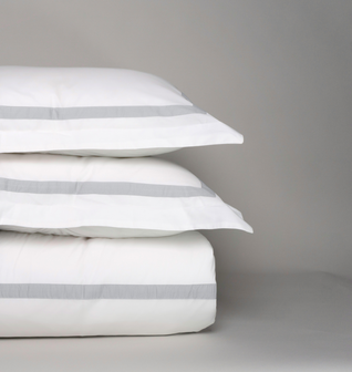 Saatva Banded Percale Duvet Cover Set
