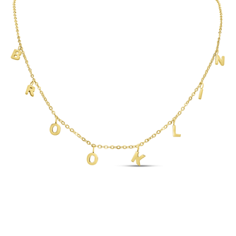 Personalized Name Necklace, Choose White Gold Or Yellow Gold Overlay, 5 Letters - For Daughter!