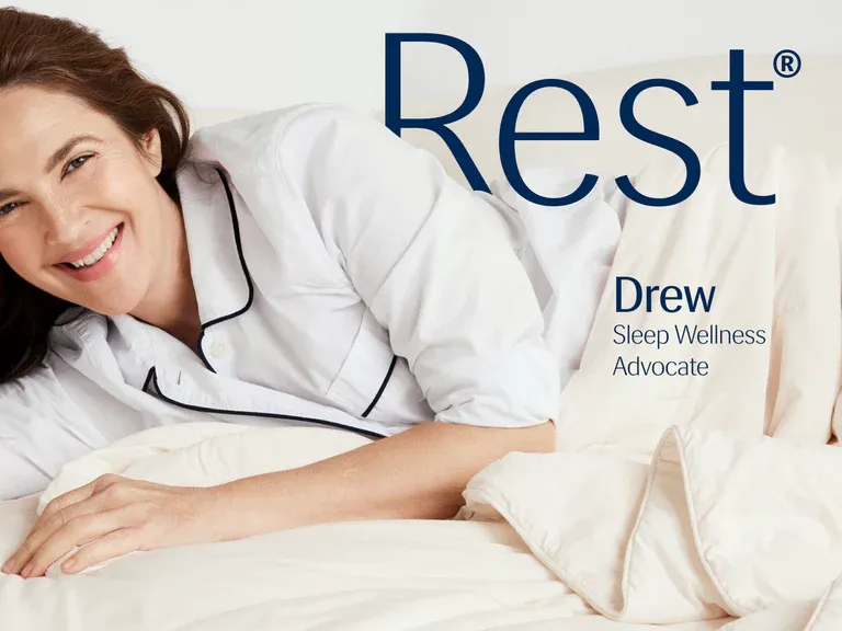 Drew Barrymore Partners with RestⓇ , Leaders in Cooling Fabric Technology to Promote Better Sleep for All