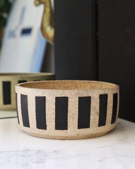 Dine + Dash Striped Handmade Dog Bowl
