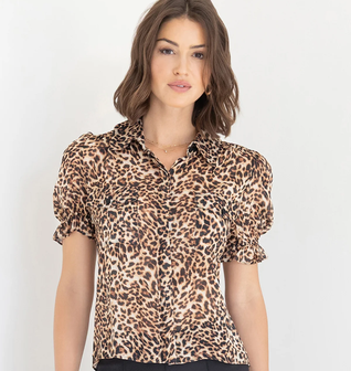 Mina Leopard Georgette Shirt