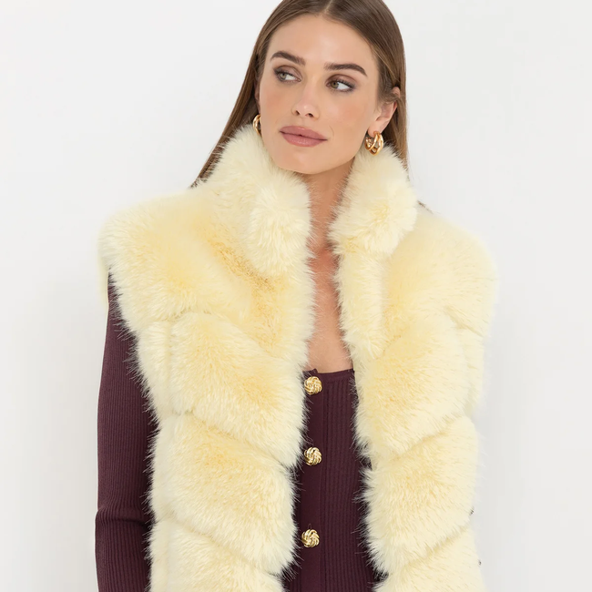 F25_RosarioFauxFurVest_Banana_AndolinaSquareNeckDress_Malbec5.webp