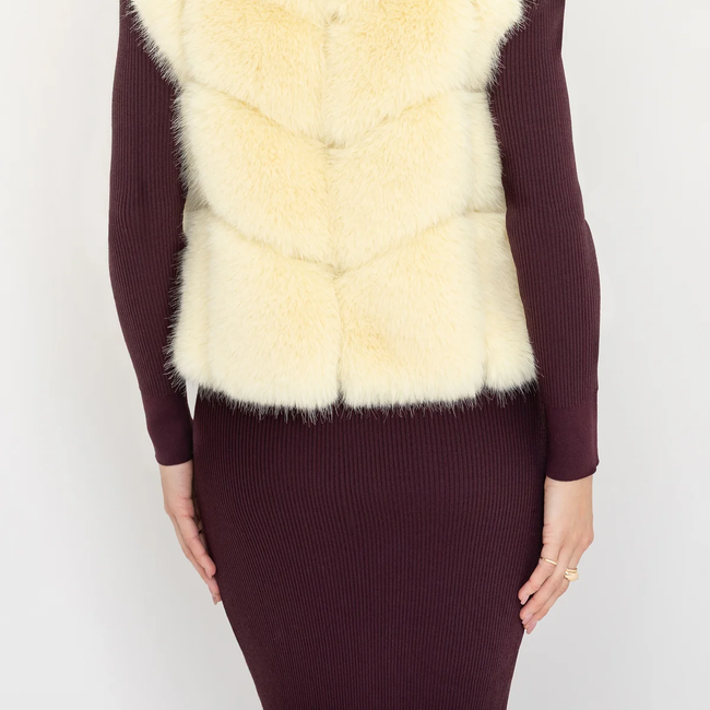 F25_RosarioFauxFurVest_Banana_AndolinaSquareNeckDress_Malbec8.webp