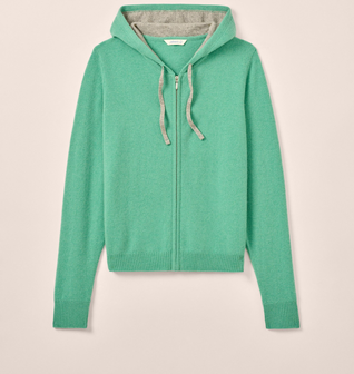 Amanda Cashmere Full Zip Hooded Sweater