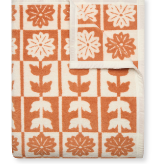 Floral Quilt Rust Blanket