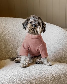 Halifax Dusty Rose Ribbed Dog Turtleneck