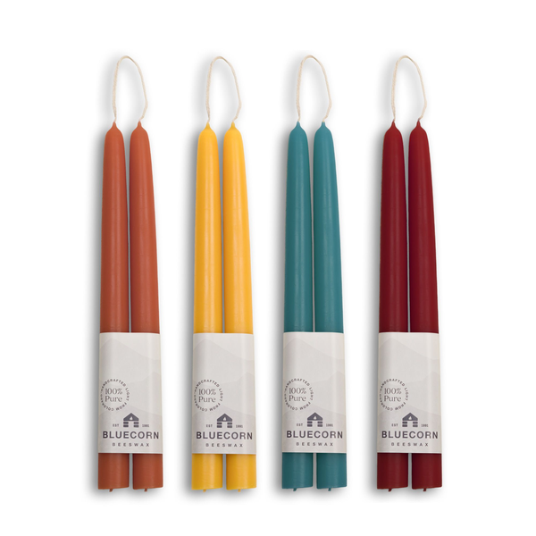 Bluecorn Candles Releases New Teal & Terracotta Beeswax Tapers for Fall