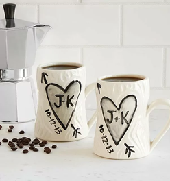 Personalized Porcelain Faux Bois Mugs
