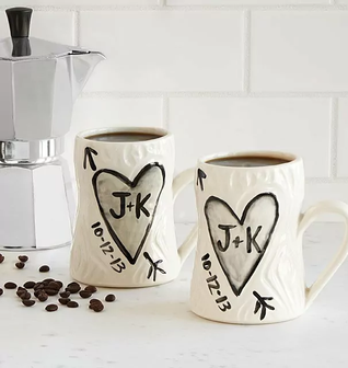 Personalized Porcelain Faux Bois Mugs