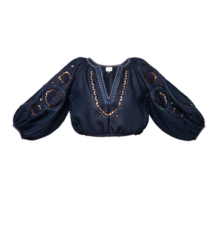 Merezhivo blouse in navy blue - My Sleeping Gypsy