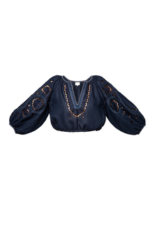 Merezhivo blouse in navy blue - My Sleeping Gypsy