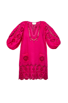 Merezhivo short dress in fuchsia - My Sleeping Gypsy