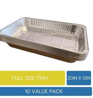 Wyda Heavy Duty Full Size Aluminum Pans - 10 Pack