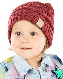 Toddler Ribbed Knit (No Pom) Beanies (Age 1-6 Years)