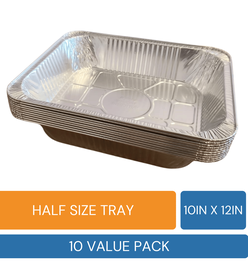 Wyda Heavy Duty Half Size Aluminum Pans - 10 Pack