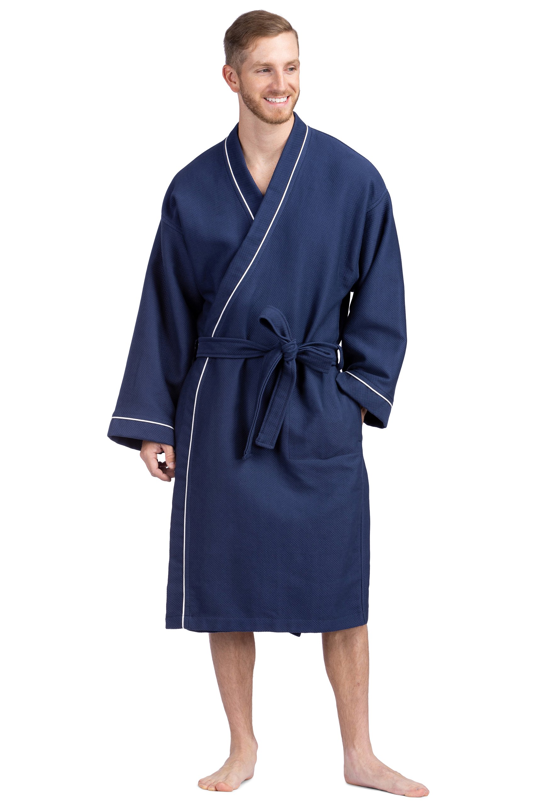 Texere Men's Modal Kimono Bathrobe with Quilted Design Public