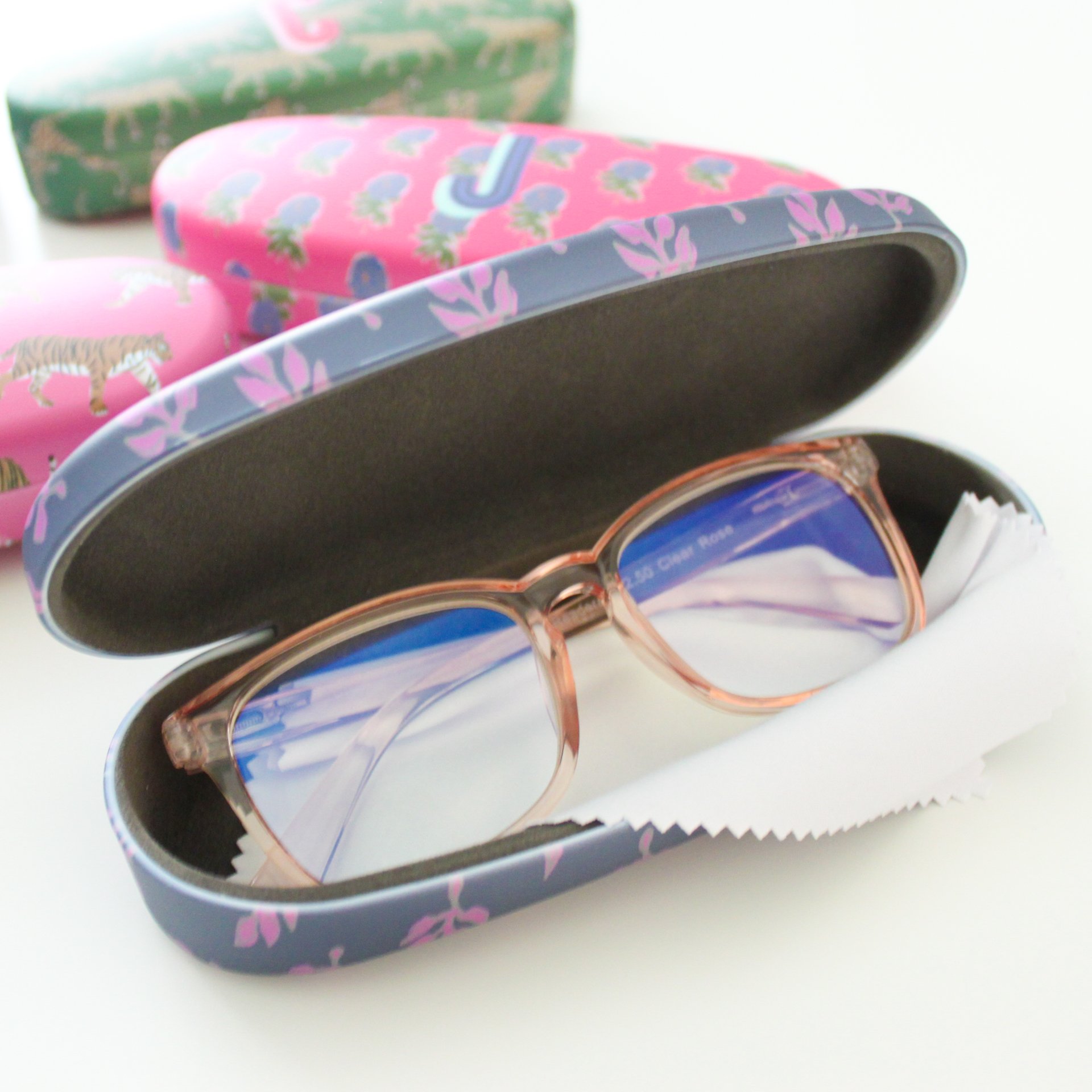 Monogrammed Eyeglass Case Public Relations Media Kit Press Hook