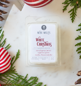 White Christmas Wax Melts - Coconut Wax with Eucalyptus, Mint, Cypress,  Pine