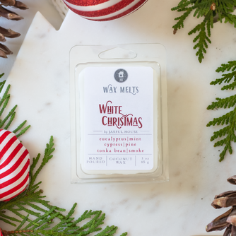 White Christmas Wax Melts - Coconut Wax with Eucalyptus, Mint, Cypress,  Pine