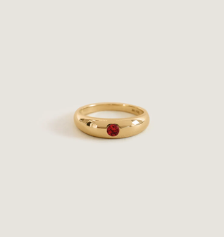 Amelia Birthstone Dome Ring Garnet