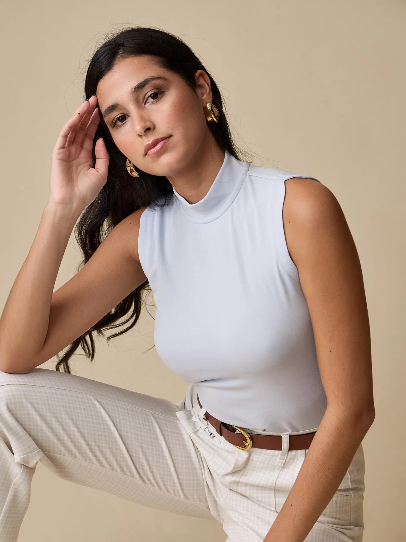 Sleeveless Keyhole Top Public Relations Media Kit Press Hook