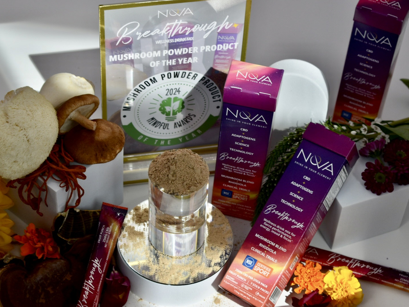 NOVA’s Breakthrough Wellness Drink Mix Wins “Mushroom Powder Product of The Year” In 2024 Mindful Awards Program