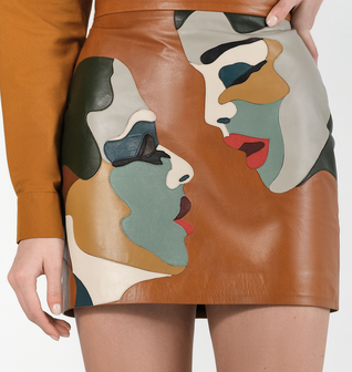 LEATHER SKIRT GINGER - KATERINA KVIT