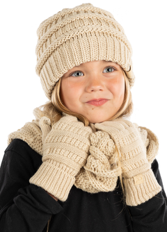 Kids Matching Beanie, Scarf & Gloves Set (K7)