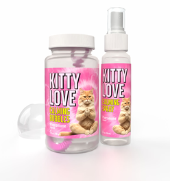 Kitty Love Calming Bubbles: Pheromone- infused Play & Spray Duo