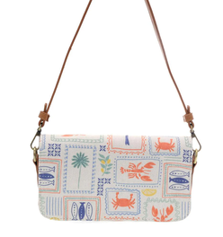 Coastal Charm Canvas Mini Flap Handbag