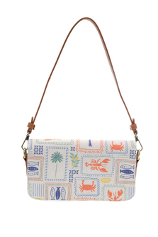 Coastal Charm Canvas Mini Flap Handbag