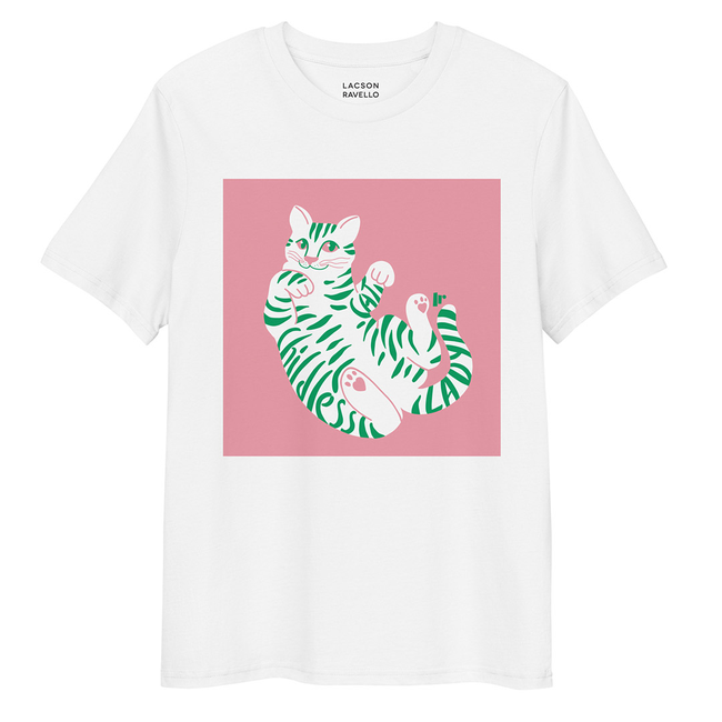 LR1018_Childless-Cat-Lady-Tee_Pink-Green_Flatlay-Front.jpg