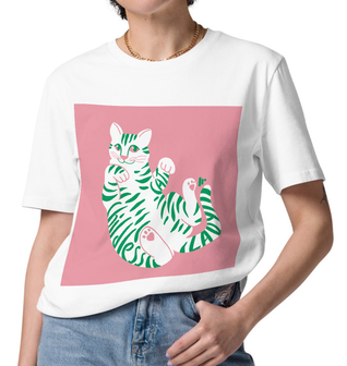 Childless Cat Lady Tee - Pink/Green