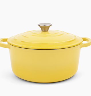 Enameled Cast Iron Dutch Oven (5.7QT/5.4L) in Limoncello