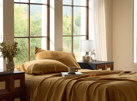 Organic French Linen Sheet Set - NOW available in TUMERIC