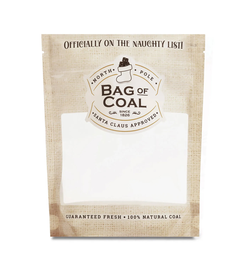 Bag of Coal Cookie Pouches – 6.5″ x 8″ x 2.5″ Cookie Packaging Stand Up Pouch - Set of 10