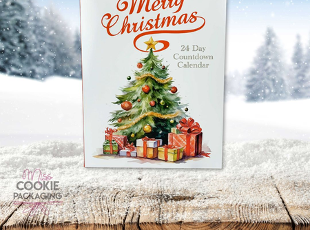 24 Day Cookie Advent Calendar Packaging – Merry Christmas - Set of 10