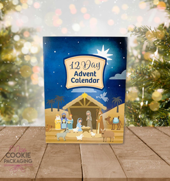 12 Day Cookie Advent Calendar Packaging – Nativity - Set of 10