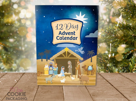 12 Day Cookie Advent Calendar Packaging – Nativity - Set of 10
