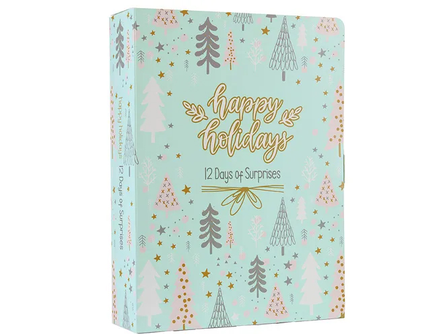 12 Days of Surprises Holiday Countdown Calendar, Holiday Personalized Gift Box, Fill it Yourself Empty Advent Calendar Packaging