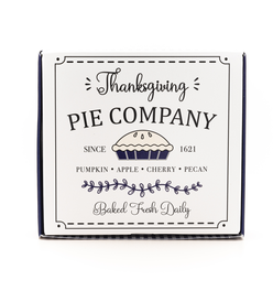 Cookie Pie Box “Thanksgiving Pie Company” – 4″ x 4″ x 7/8″ Cookie Packaging Box - Set of 10