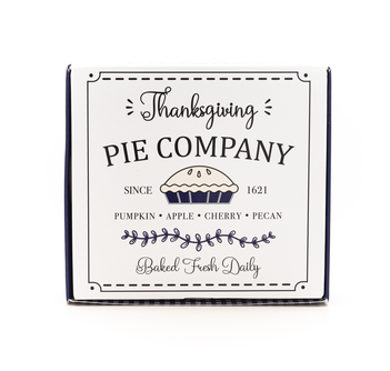 Cookie Pie Box “Thanksgiving Pie Company” – 4″ x 4″ x 7/8″ Cookie Packaging Box - Set of 10