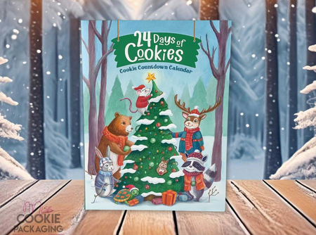 24 Day Cookie Advent Calendar Packaging – Woodland Creatures - Set of 10