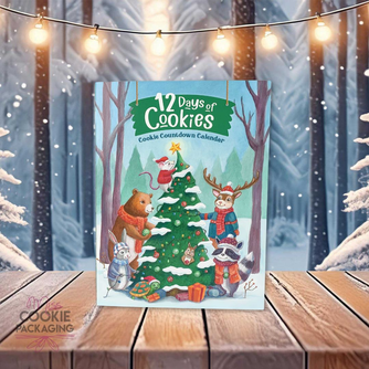 12 Day Cookie Advent Calendar Packaging – Woodland Creatures - Set of 10